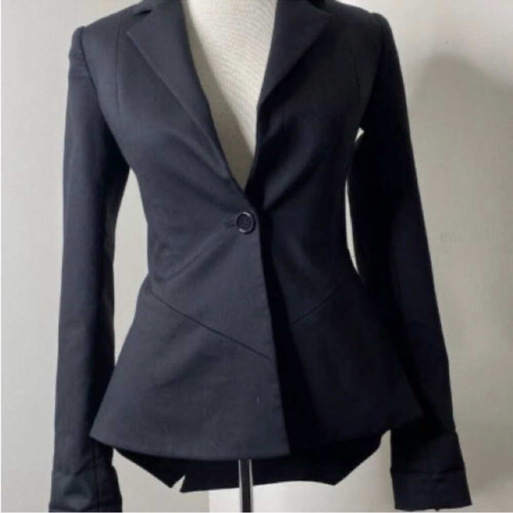 New With Tags Alice + Olivia by Stacey Bendet Black Wool Blazer Jacket Medium